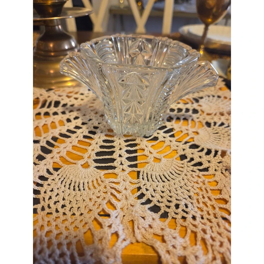 vintage cut glass sugar bowl